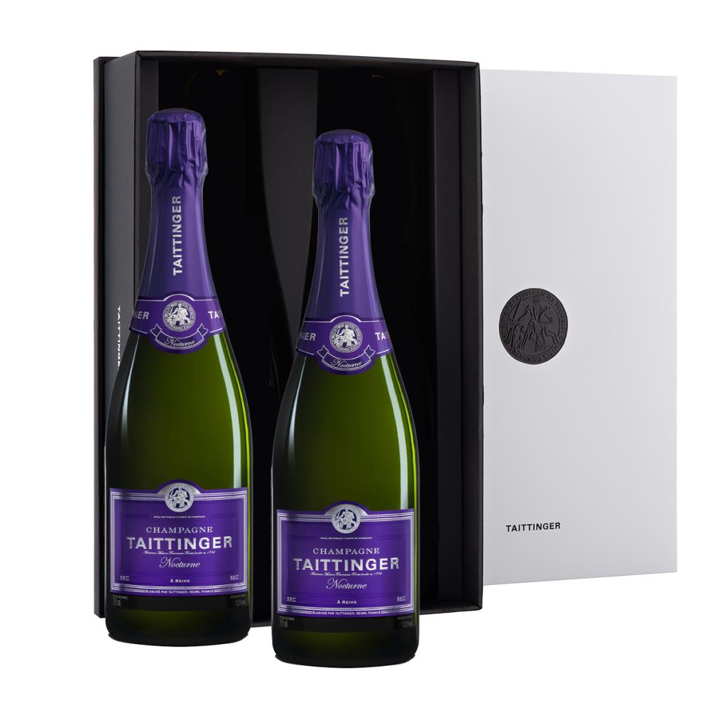 Taittinger Nocturne Champagne 75cl in Branded Monochrome Gift Box